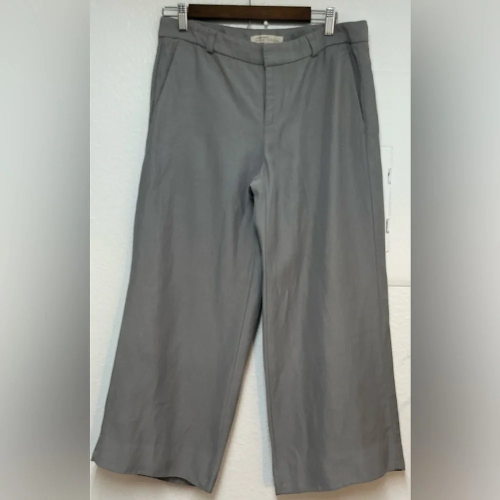Banana Republic Heritage Collection Viscose Linen Wide-Leg Gray Pants Size 6